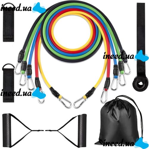 Set of tubular expanders U-powex JT-003 for exercises 5 pcs, Expanders for fitness Expander, Elastic bands for training, Set - Set of 5 pieces