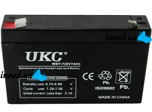 Gel BATTERY UKC 6V 7A lead acid battery