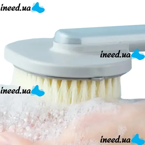 Massage brush Body brush CS96T with a long handle for a shower with a detergent container, Brush LY-588 36 cm with a dispenser for back and body massage