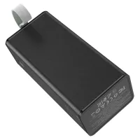 External Battery with Fast Charging Power Bank Hoco J86 40000mAh 22.5W, Portable Battery Powerbank Hoco 18W with Flashlight and Strap Black