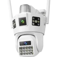 Outdoor Wi-Fi Surveillance Camera with 3 Lenses Smart Camera SD-39 with Motion Sensor, Rotatable Triple Wi-Fi Camera with Night Shooting