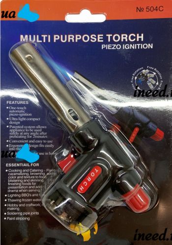 Portable Gas Burner for Canister Multi Purpose Torch No. 504 With Travel Cutter with Piezo Ignition Flame Control Manual Gas Soldering Iron