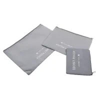 Набір дорожніх сумок органайзерів Secret Pouch 6 штук Сірі, чохли мішки для зберігання одягу у валізі, водонепроникні для подорожей laundry