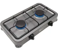 Настільний газовий таганок Domotec MS-6602 на 2 конфорки для їжі, двоконфорочна газова плита настільна варильна поверхня для балонного газу