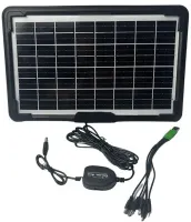Сонячна панель CCLamp CL-0912 9V 12W для зарядки мобільних пристроїв від сонця, Сонячна батарея з USB мультикабелем для повербанка телефону