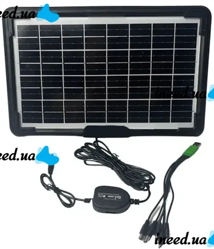 Сонячна панель CCLamp CL-0912 9V 12W для зарядки мобільних пристроїв від сонця, Сонячна батарея з USB мультикабелем для повербанка телефону