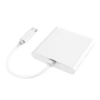 Кабель, адаптер, конвертер Buro Type-C на HDMI, USB 3.0, Type C, 3 в 1 концентратор для устройств с Type с портом, Переходник hub разветвитель белый
