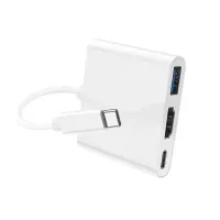 Кабель, адаптер, конвертер Buro Type-C на HDMI, USB 3.0, Type C, 3 в 1 концентратор для устройств с Type с портом, Переходник hub разветвитель белый