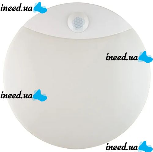 Настінний світлодіодний світильник Sanso LED 15W-NW-SE з датчиком руху, стельовий акумуляторний круглий ліхтар BT001 4000K IP44 на стіну Білий