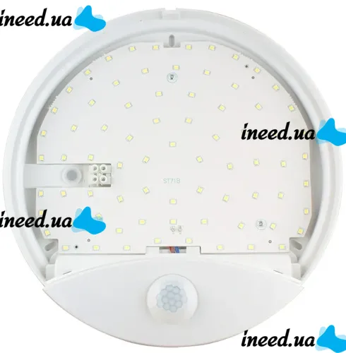 Настінний світлодіодний світильник Sanso LED 15W-NW-SE з датчиком руху, стельовий акумуляторний круглий ліхтар BT001 4000K IP44 на стіну Білий