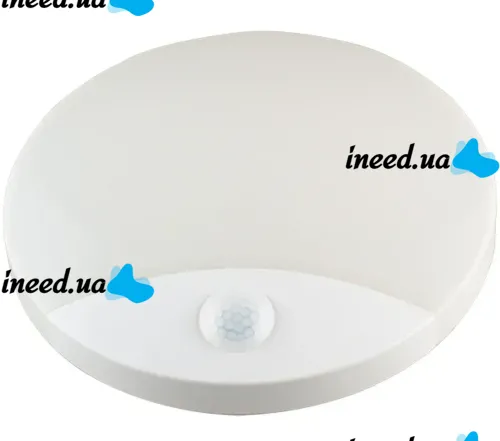 Настінний світлодіодний світильник Sanso LED 15W-NW-SE з датчиком руху, стельовий акумуляторний круглий ліхтар BT001 4000K IP44 на стіну Білий