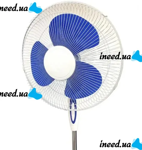 Підлоговий вентилятор WimpeX WX - 1611 40 см stand fan 16 " 100w з регулюванням висоти, Безшумний вентилятор Вімпекс 100Вт на підлогу 3 швидкості Білий