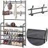 Напольная вешалка для одежды в прихожую New simple floor clothes rack 60х29, 5х151 см Универсальная металлическая передвижная стойка Черная