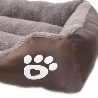 Глибока пухнаста лежанка пуфик для кішки і собаки Pet Hut 44х33 см, М'яка підстилка для собак і кішок, прямокутний лежак для домашніх тварин
