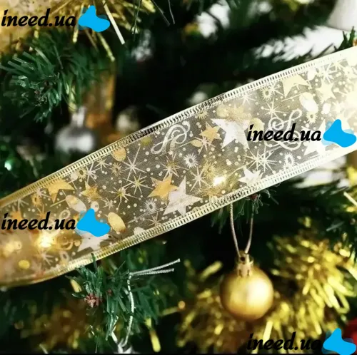 LED garland in the form of a LaceShine ribbon Warm white 5 meters with a pattern of snowflakes on batteries, Christmas ribbon 5m 50 LED diodes Warm white