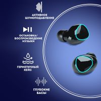 Беспроводные Bluetooth наушники Newest M10 с led дисплеем и индикатором заряда Black Черные сенсорные с экраном TWS М10 c powerbank Earbuds