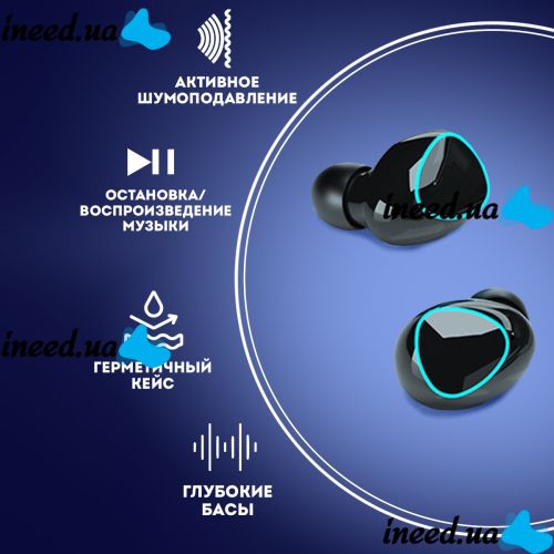 Беспроводные Bluetooth наушники Newest M10 с led дисплеем и индикатором заряда Black Черные сенсорные с экраном TWS М10 c powerbank Earbuds