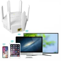 Бездротовий Wi-FI Репітер підсилювач сигналу Repeater AND LV-WR56T до 300 Мбіт/з WLAN ретранслятор розширювач діапазону вай фай роутера 6 антен