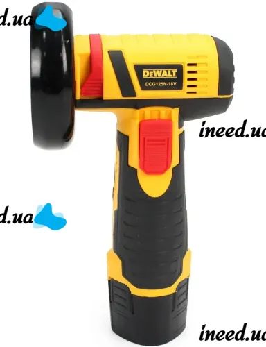 Акумуляторна болгарка шліфувальна машина DeWalt DCG125N на 2 акумулятори 12V 2Ah, Бездротова кутова шліфувальна машина турбінка 75 мм Деволт в кейсі