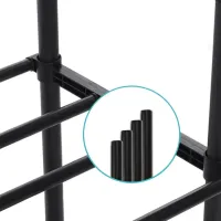 Подвійна телескопічна стійка Double Rack для зберігання одягу та взуття на коліщатках Підлогова пересувна вішалка 155х42х76см до 40кг Чорна