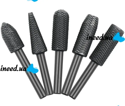 Set of H-Tools T332-M 5 piece milling drill bits for simultaneous drilling and milling in wood and metal Set of 1/4" Grey drill bits