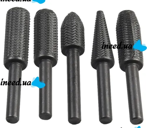 Set of H-Tools T332-M 5 piece milling drill bits for simultaneous drilling and milling in wood and metal Set of 1/4" Grey drill bits