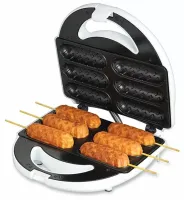 Sausage maker Domotec KB-888 machine for cooking hot dogs and sausages on a stick with 6 cells 800W, Waffle maker for corn dogs 800W White