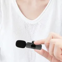 Петличний подвійний мікрофон K35 з AUX для смартфона з прищіпкою на одяг, Петличка 2 мікрофони з шумозаглушенням для блогера 3,5 мм до 20м Чорна