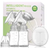 Электрический двойной молокоотсос Breast Pump RH-228 300 мл для кормления и хранения грудного молока с массажной насадкой бутылочками и соской RH228