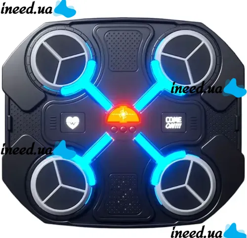 Настенный музыкальный тренажер для бокса Music Boxing Machine CD18 с RGB подсветкой и перчатками, Настенная боксерская мишень с музыкой для детей