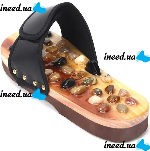 Orthopedic massage slippers jade health massage shoes BH-SMS-04 with acupuncture effect for feet, massage slippers 36-45 size Black