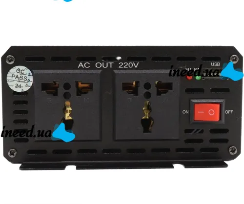 Автомобільний інвертор напруги UKC SSK SSA-3000A 12V-220V 3000W з функцією плавного пуску, авто перетворювач напруги струму 12В 220В 3000Вт