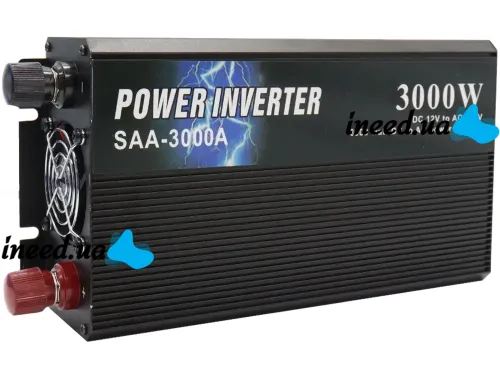 Автомобільний інвертор напруги UKC SSK SSA-3000A 12V-220V 3000W з функцією плавного пуску, авто перетворювач напруги струму 12В 220В 3000Вт