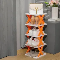 Multi-level shoe rack LY-155, compact shoe storage shelf, Organizer