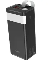 External Battery with Fast Charging Power Bank Hoco J86 40000mAh 22.5W, Portable Battery Powerbank Hoco 18W with Flashlight and Strap Black