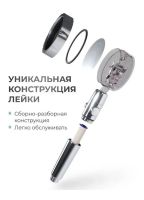 Душова лійка з турбо вентилятором Turbocharged SV - 26 обертається на 360 градусів, насадка для душу турбообертанням, турбо-лійка з малюнком води