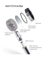 Душова лійка з турбо вентилятором Turbocharged SV - 26 обертається на 360 градусів, насадка для душу турбообертанням, турбо-лійка з малюнком води