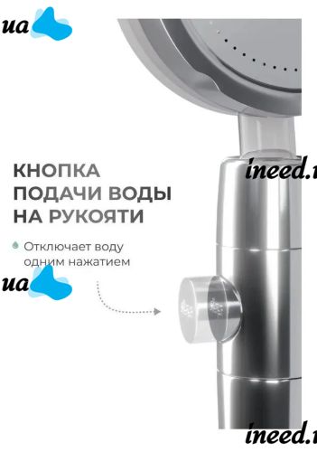 Душова лійка з турбо вентилятором Turbocharged SV - 26 обертається на 360 градусів, насадка для душу турбообертанням, турбо-лійка з малюнком води