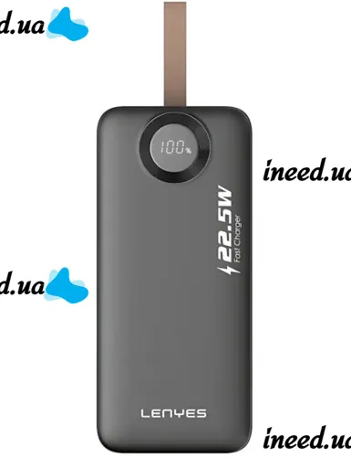 Lenyes PX487D 40000mAh 22.5W Portable Power Bank Charger with LED Display and Cables, External Battery Lightning Type-C Povebank