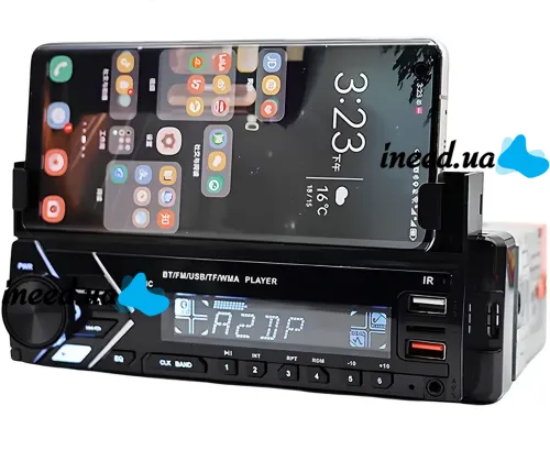 Car stereo player 1Din Pioneer MP3 7001 BT with phone holder, Car Bluetooth stereo with microphone USB SD player Black