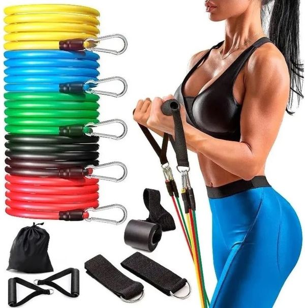 Set of tubular expanders U-powex JT-003 for exercises 5 pcs, Expanders for fitness Expander, Elastic bands for training, Set - Set of 5 pieces