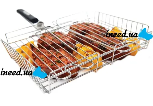 Universal Grill Grill Broil King MAG-770 32x22 cm with Removable Handle, Basket Stainless Steel Barbecue Net Silver