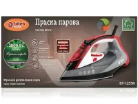 Парова ручна праска Bitek BT-1255R з керамічною підошвою для прасування одягу Бітек 2800W 3 режими для білизни з функцією самоочищення від мережі Червоний