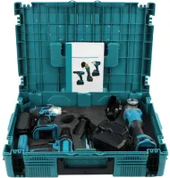 Акумуляторний набір Makita 3в1 Гайковерт DTW385 шуруповерт DTW488 Кутова шліфувальна болгарка DGA506Z Макіта 48V 5Ah з 2 акумуляторами в кейсі