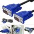 Кабель переходник GBX с VGA на VGA папа-папа длинной 1.5м с двумя фильтрами, Шнур интерфейсный 1.5 метра для монитора, телевизора и проектора