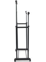 Telescopic Rack-hanger for Storing Clothes and Shoes Double Pole Clothes Horse Outdoor Mobile Rack, double Hanger on wheels