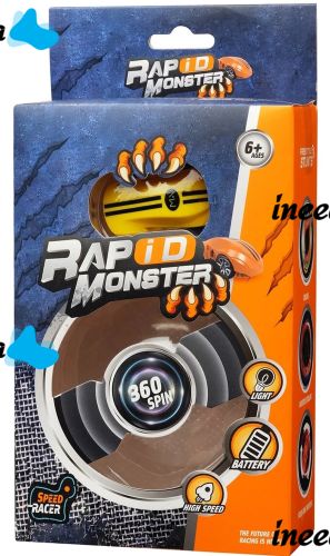 Дитяча міні машинка в кулі Hobby Leader Rapid Monster інтерактивна машина з обертанням на 360 градусів, іграшка зі світлодіодним підсвічуванням USB