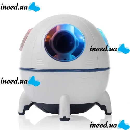 Аккумуляторный увлажнитель воздуха ночник Space Capsule Humidifier MJ046 Ракета с астронавтом 1200 mAh с LED подсветкой Аромадиффузор AND-9-20 Белый