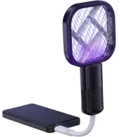 Електричний USB знищувач комах Mosquito Swatter UKC 3945 від комах, Лампа мухобійка комарів і мух з УФ світлом від юсб Чорний