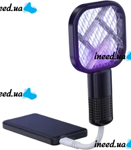 Електричний USB знищувач комах Mosquito Swatter UKC 3945 від комах, Лампа мухобійка комарів і мух з УФ світлом від юсб Чорний